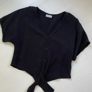 Bella Dahl SIZE L Tie waffle shirt